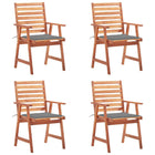 Garden Chairs with Cushions Solid Acacia Wood 4