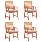 Garden Chairs with Cushions Solid Acacia Wood 4