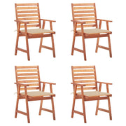 Tuinstoelen 4 stuks massief acaciahout met kussens