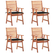Tuinstoelen massief acaciahout zwart set 4