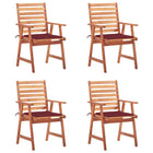 Garden Chairs with Cushions Solid Acacia Wood 4