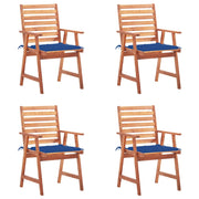 Tuinstoelen massief acaciahout 4 stuks blauw