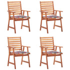 Garden Chairs with Cushions Solid Acacia Wood 4