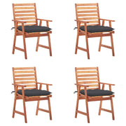Tuinstoelen massief acaciahout 4 stuks antraciet
