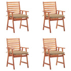 Garden Chairs with Cushions Solid Acacia Wood 4