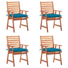 Garden Chairs with Cushions Solid Acacia Wood 4