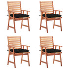 Garden Chairs with Cushions Solid Acacia Wood 4