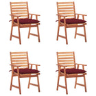 Garden Chairs with Cushions Solid Acacia Wood 4