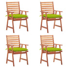 Garden Chairs with Cushions Solid Acacia Wood 4