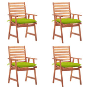 Tuinstoelen massief acaciahout groen 4 stuks