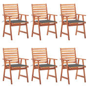 Tuinstoelen 6 st massief acaciahout antraciet kussens