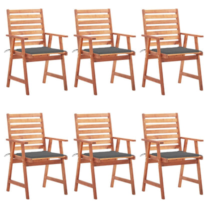 Tuinstoelen Met Kussens Massief Acaciahout 6 Antraciet