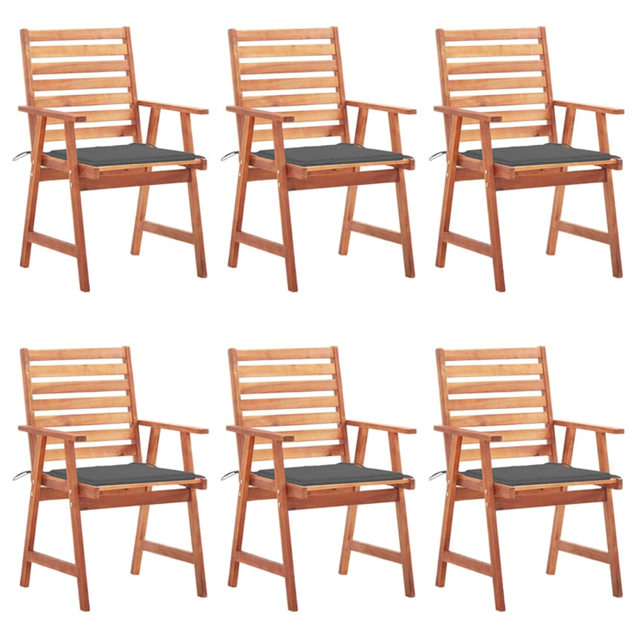 Tuinstoelen Met Kussens Massief Acaciahout 6 Antraciet