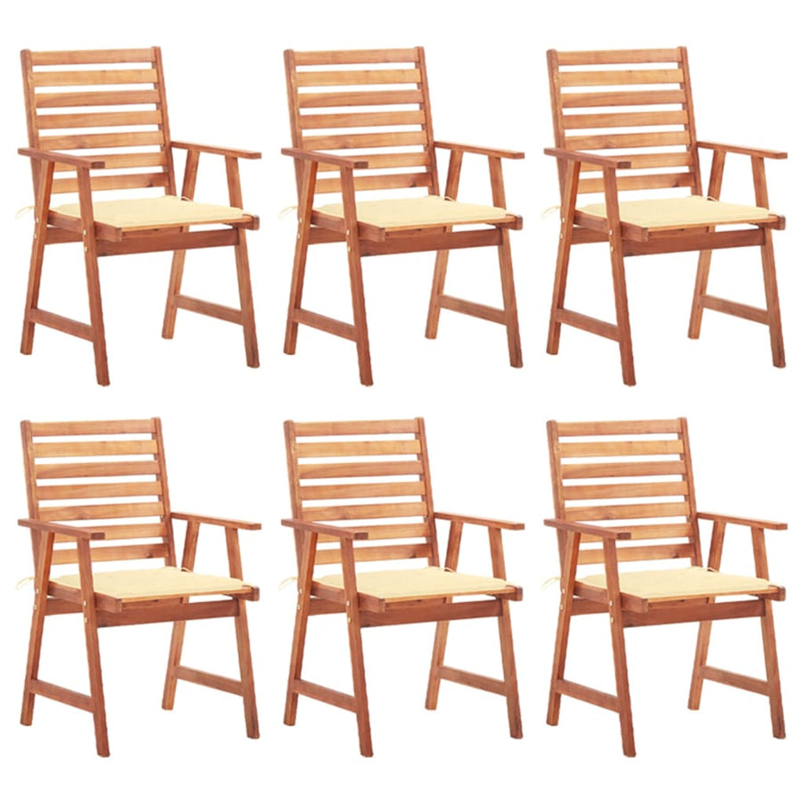 Tuinstoelen Met Kussens Massief Acaciahout 6 Crème