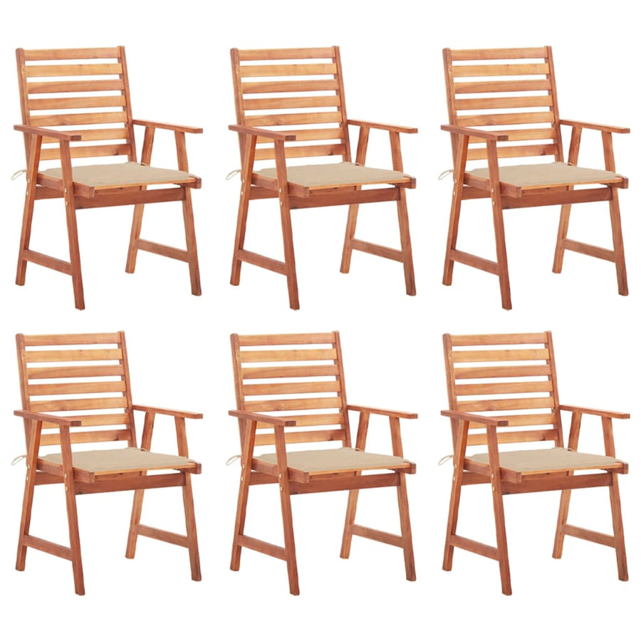 Tuinstoelen Met Kussens Massief Acaciahout 6 Beige