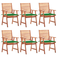Tuinstoelen Met Kussens Massief Acaciahout 6 Groen