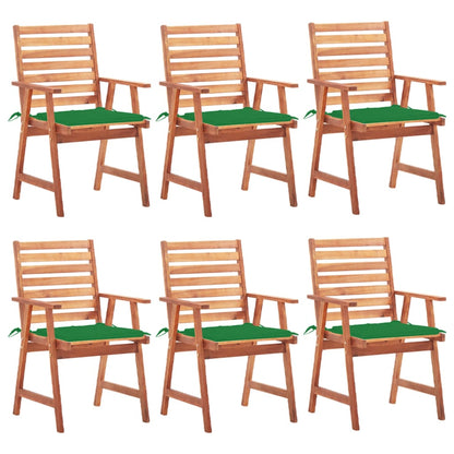 Tuinstoelen Met Kussens Massief Acaciahout 6 Groen