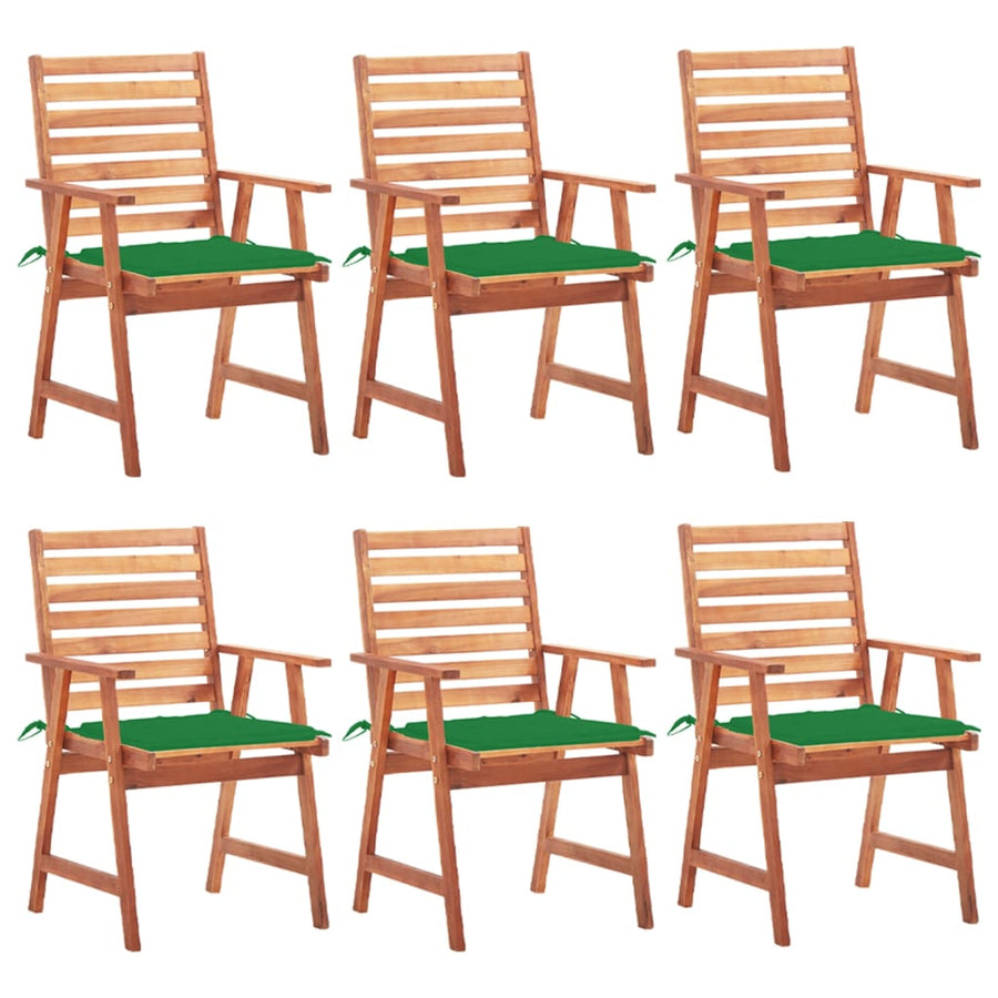 Tuinstoelen Met Kussens Massief Acaciahout 6 Groen