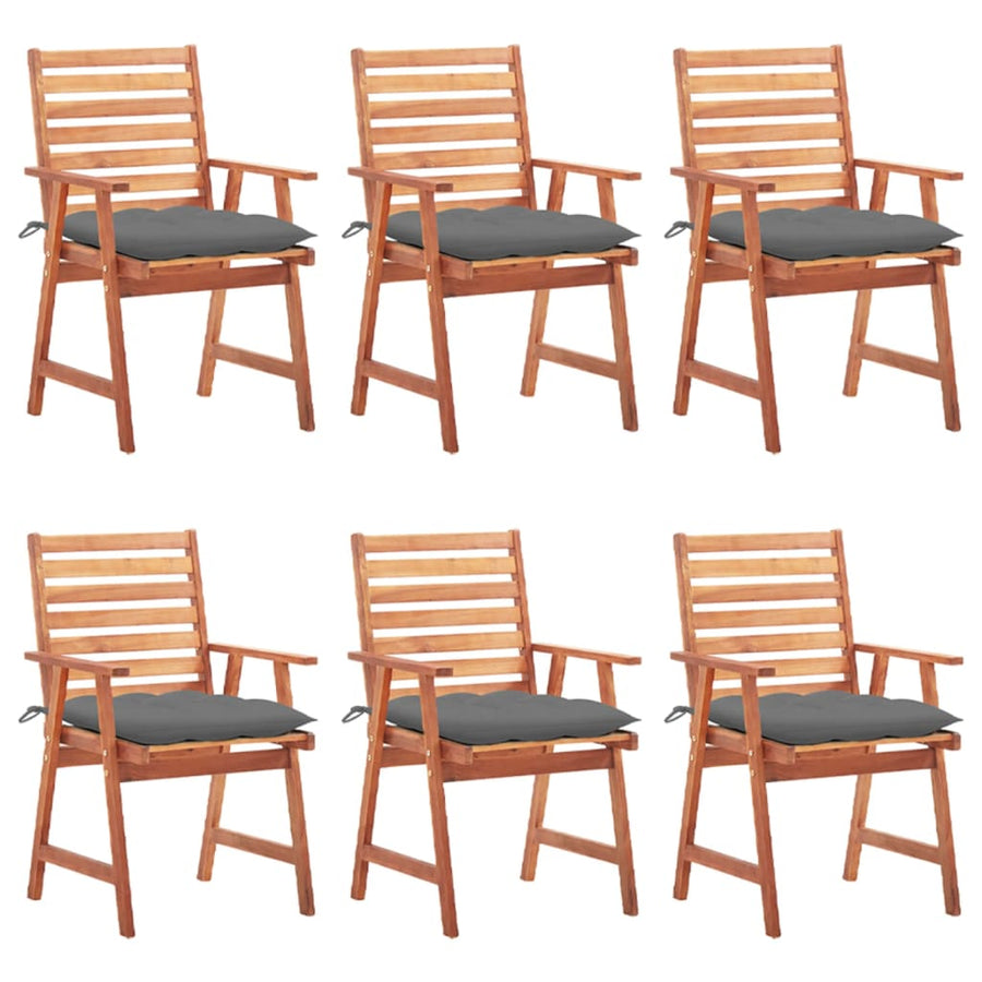 Tuinstoelen Met Kussens Massief Acaciahout 6 Grijs