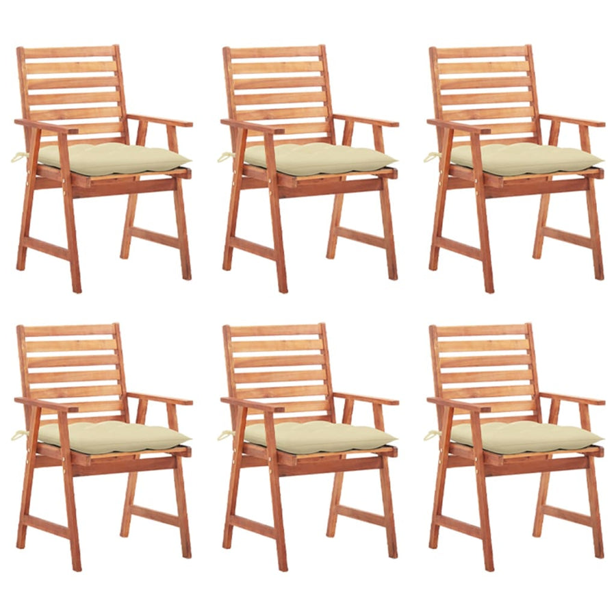 Tuinstoelen Met Kussens Massief Acaciahout 6 Crème
