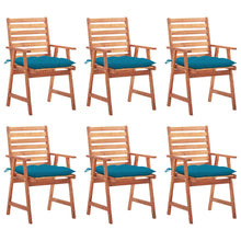 Tuinstoelen Met Kussens Massief Acaciahout 6 Blauw
