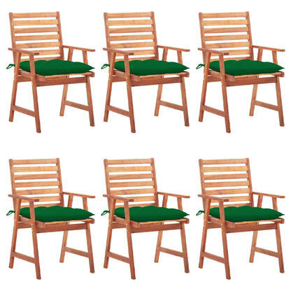 Tuinstoelen Met Kussens Massief Acaciahout 6 Groen