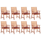 Garden Chairs with Cushions Solid Acacia Wood 8