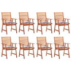 Garden Chairs with Cushions Solid Acacia Wood 8