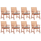 Garden Chairs with Cushions Solid Acacia Wood 8
