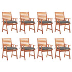 Garden Chairs with Cushions Solid Acacia Wood 8