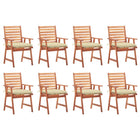 Garden Chairs with Cushions Solid Acacia Wood 8