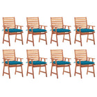 Garden Chairs with Cushions Solid Acacia Wood 8