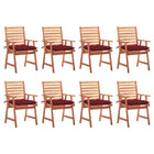 Garden Chairs with Cushions Solid Acacia Wood 8