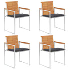 Garden chairs 4 pcs with cushions solid acacia wood