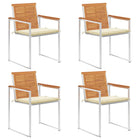 Garden chairs 4 pcs with cushions solid acacia wood