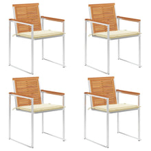 Tuinstoelen 4 St Met Kussens Massief Acaciahout Crème