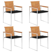 Tuinstoelen 4 st massief acaciahout met kussens