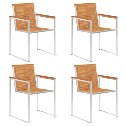 Tuinstoelen 4 St Met Kussens Massief Acaciahout Zwart
