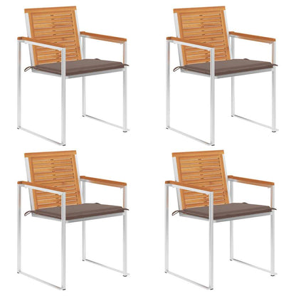 Tuinstoelen 4 St Met Kussens Massief Acaciahout Taupe