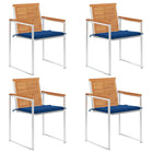 Garden chairs 4 pcs with cushions solid acacia wood