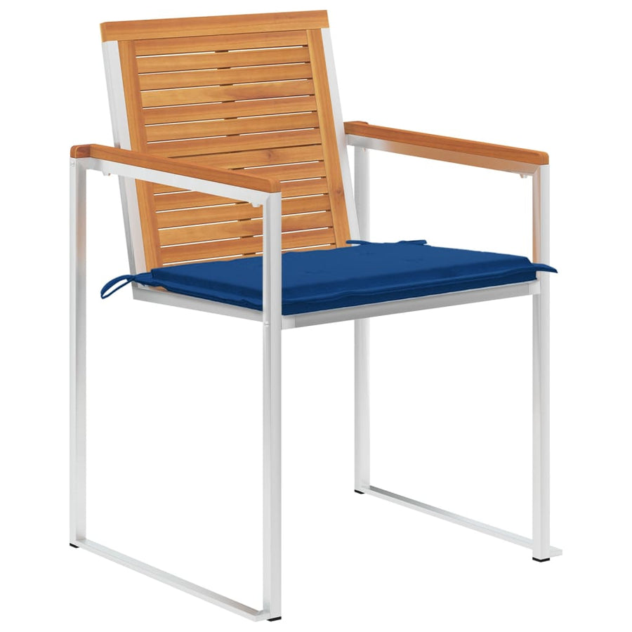 Tuinstoelen 4 St Met Kussens Massief Acaciahout koningsblauw