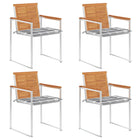 Garden chairs 4 pcs with cushions solid acacia wood