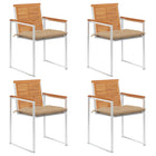 Tuinstoelen 4 st massief acaciahout met kussens