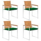 Garden Chairs with Cushions Solid Acacia Wood 4