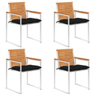 Garden chairs 4 pcs with cushions solid acacia wood