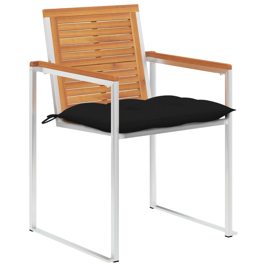 Tuinstoelen 4 St Met Kussens Massief Acaciahout Zwart
