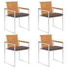 Garden chairs 4 pcs with cushions solid acacia wood