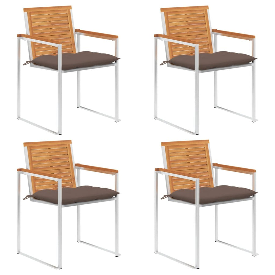 Tuinstoelen 4 St Met Kussens Massief Acaciahout Taupe