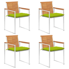 Tuinstoelen 4 St Met Kussens Massief Acaciahout Heldergroen