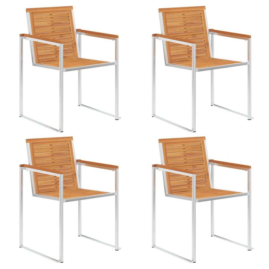 Tuinstoelen 4 St Met Kussens Massief Acaciahout Heldergroen